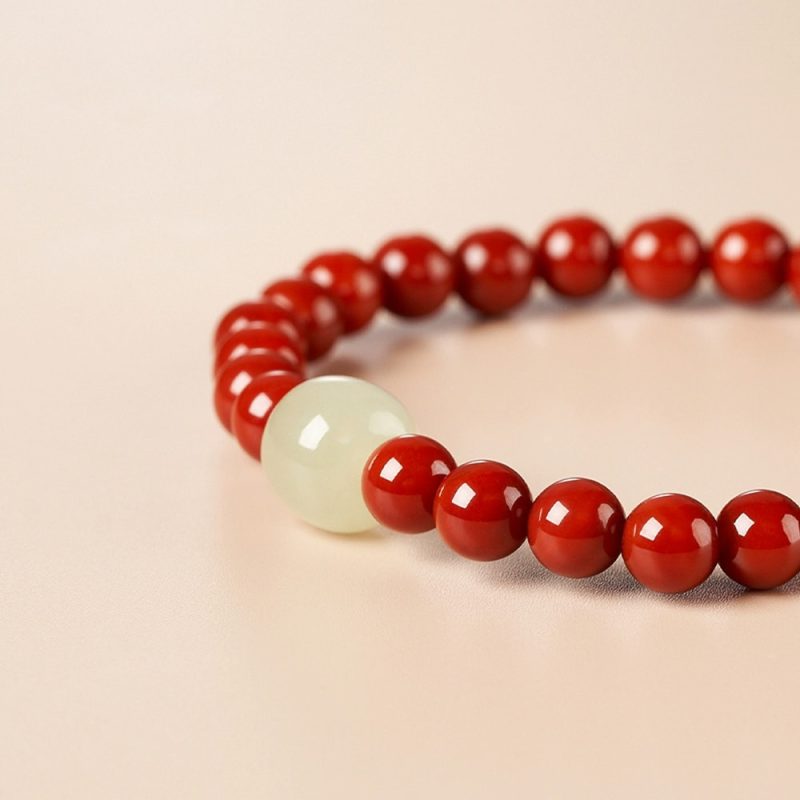 「Fire」Peacock Feather Celestial Pearl Crystal Bracelet - Image 3